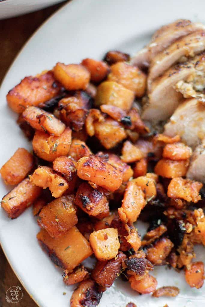 Sweet Potatoes Fried on a Dinner Plate