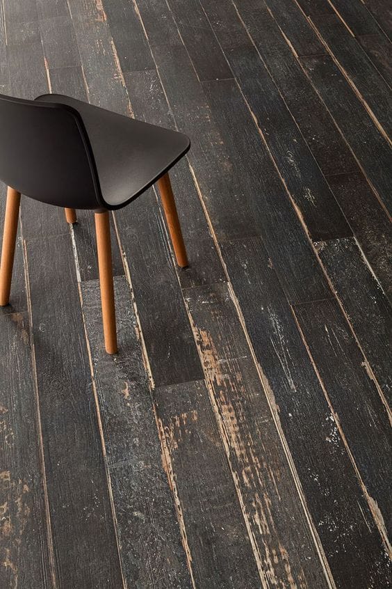 Rustic Black Painted Hardwood Floors