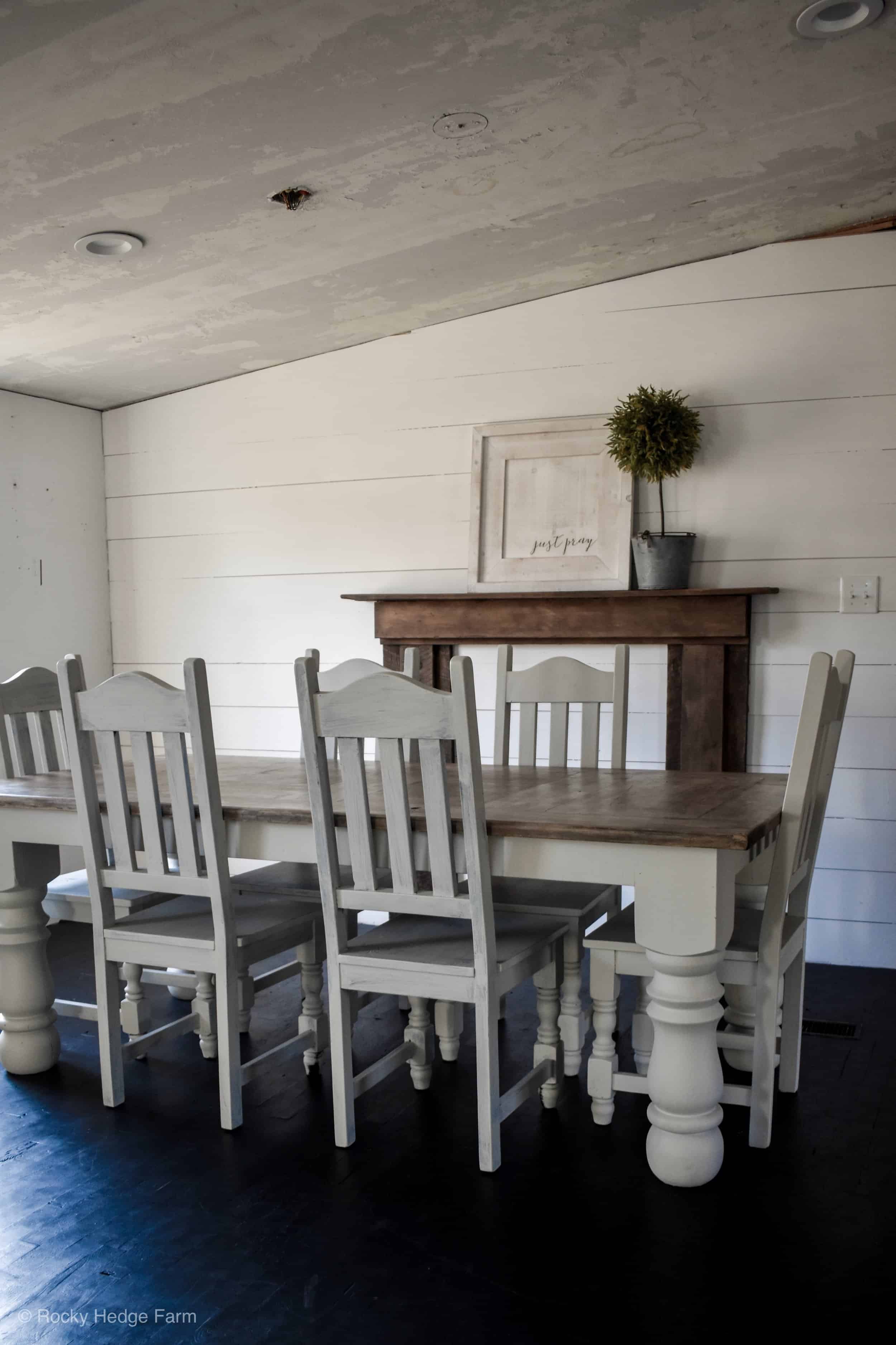 farmhouse style double wide mobile home dining room remodel