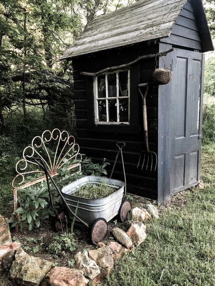 Chicken Coop Landscaping with Garden Junk