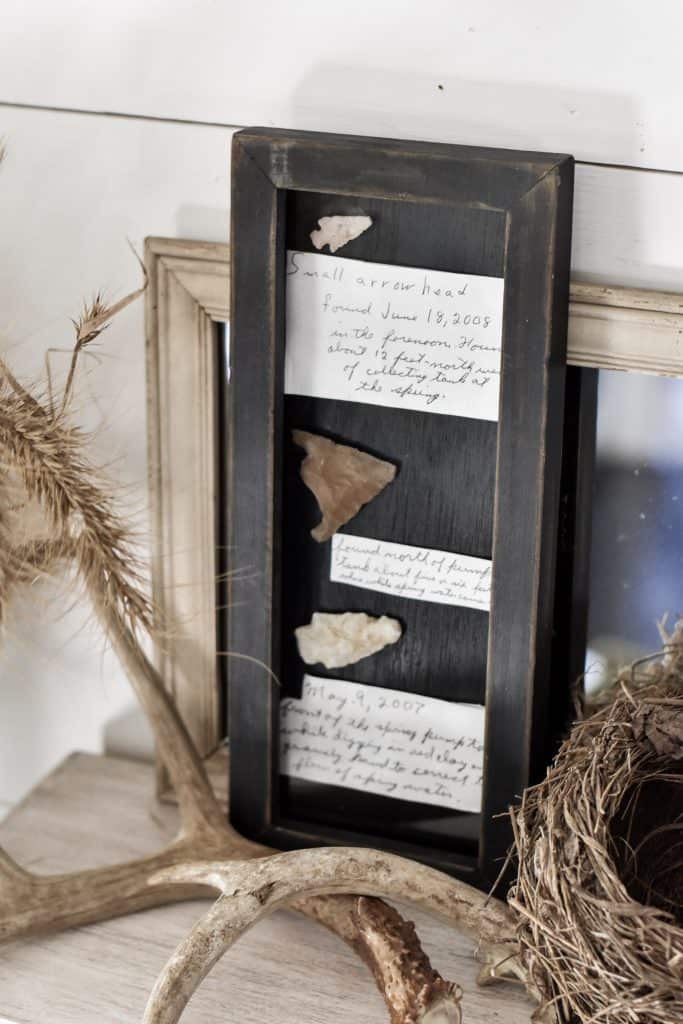 DIY Free Cheap Fall Decor - Framed Arrowheads