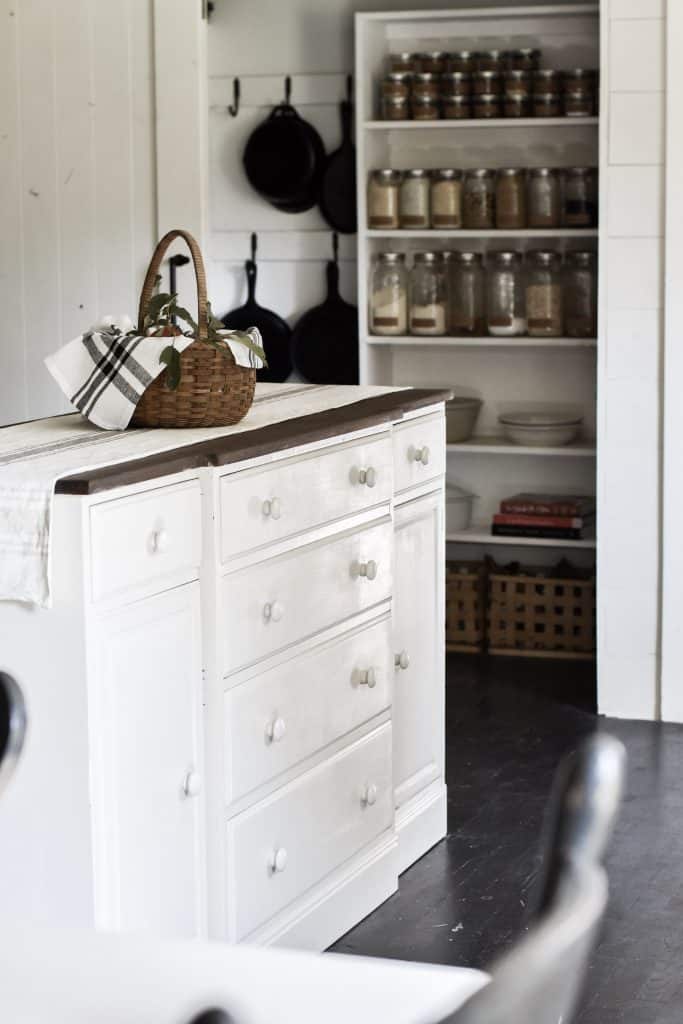 Rustic Farmhouse Vintage Buffet into Kitchen Island