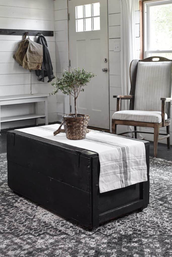 Rustic Farmhouse Living Room Blanket Trunk Solutions for Hidden Storage
