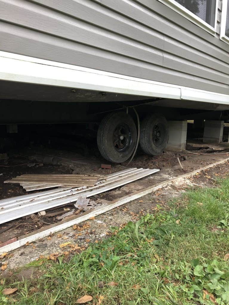 axils and tires on mobile home