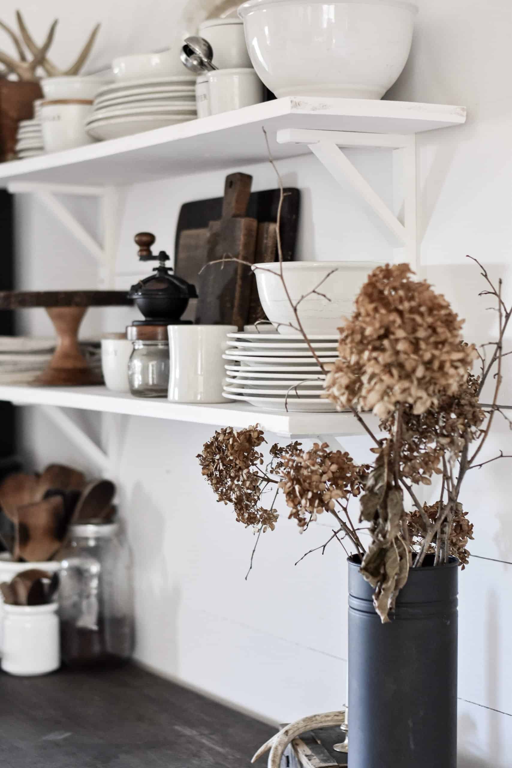 Farmhouse Style Open Kitchen Shelves