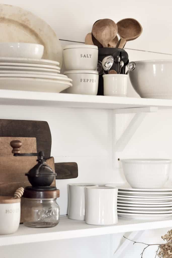 How to Style Farmhouse Style Open Shelving
