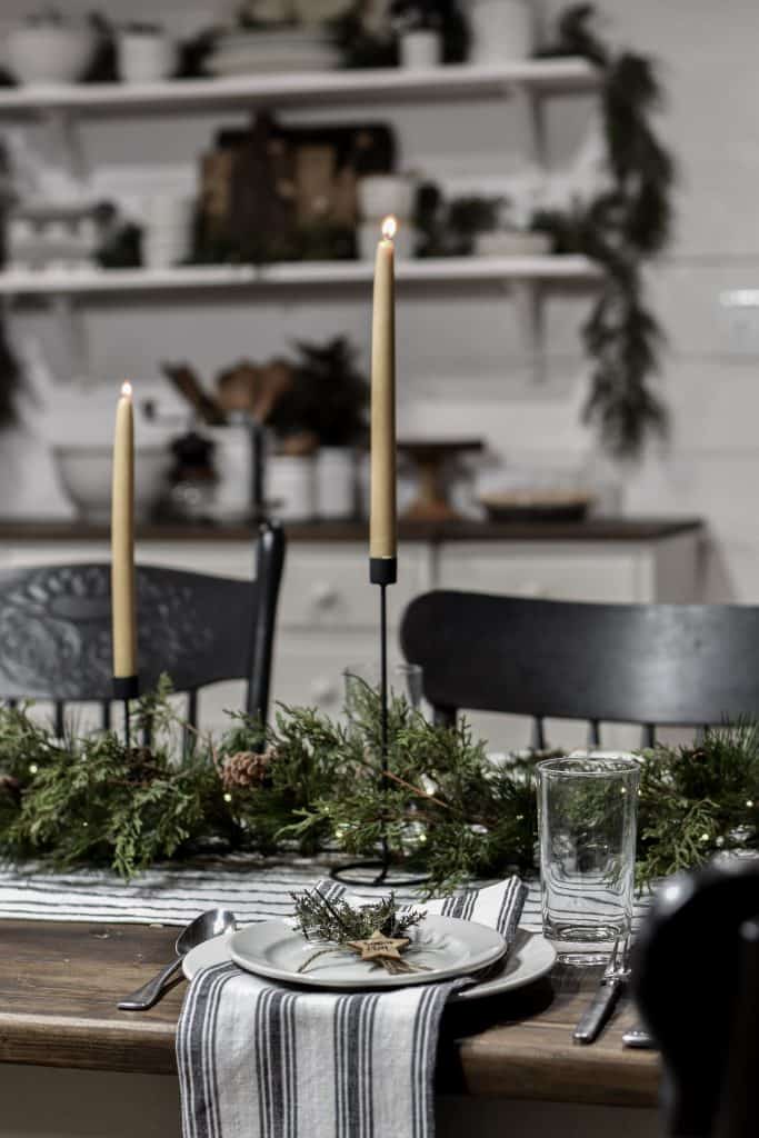 Simple Christmas Table at Night