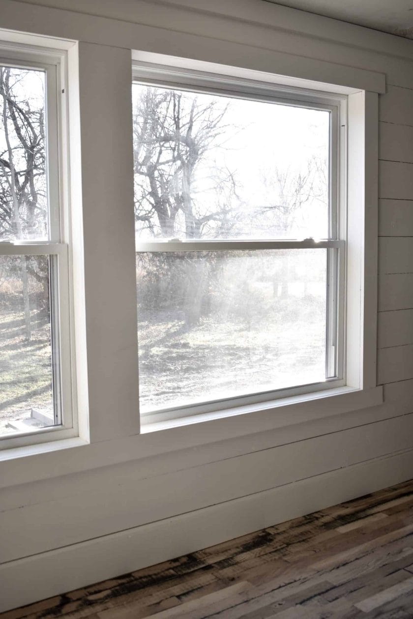 Before and After Mobile Home Simple Farmhouse Style Window Trim and Molding