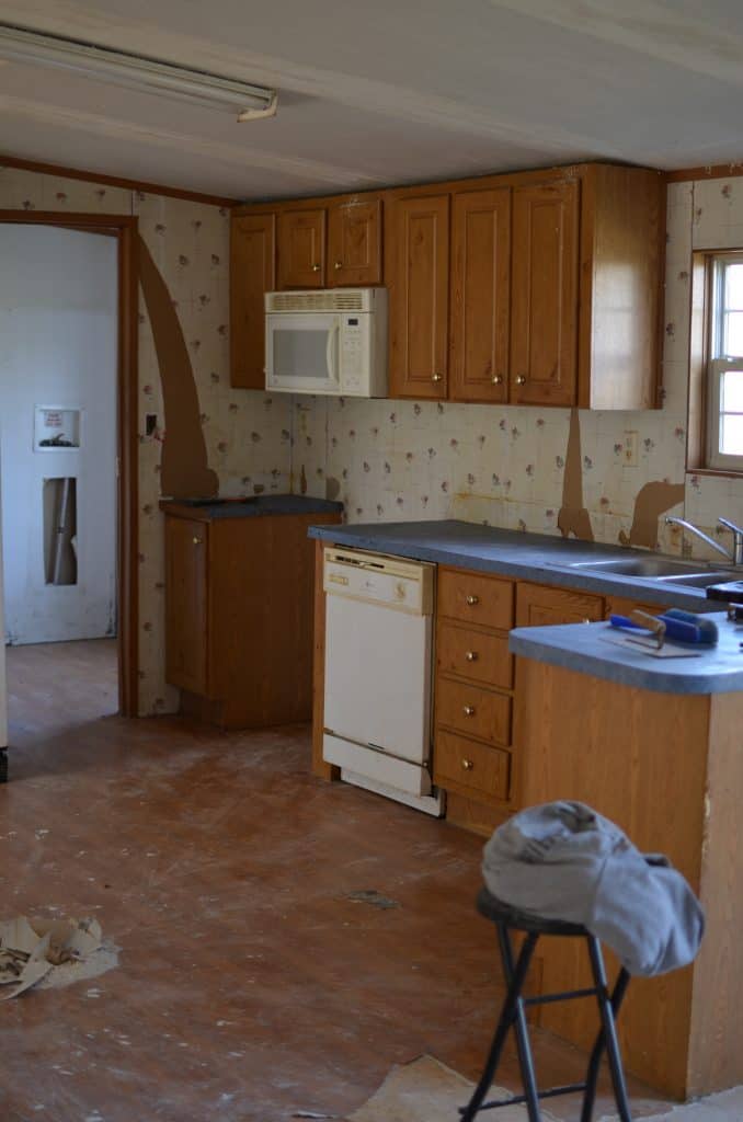 Before Photos of Mobile Home Kitchen