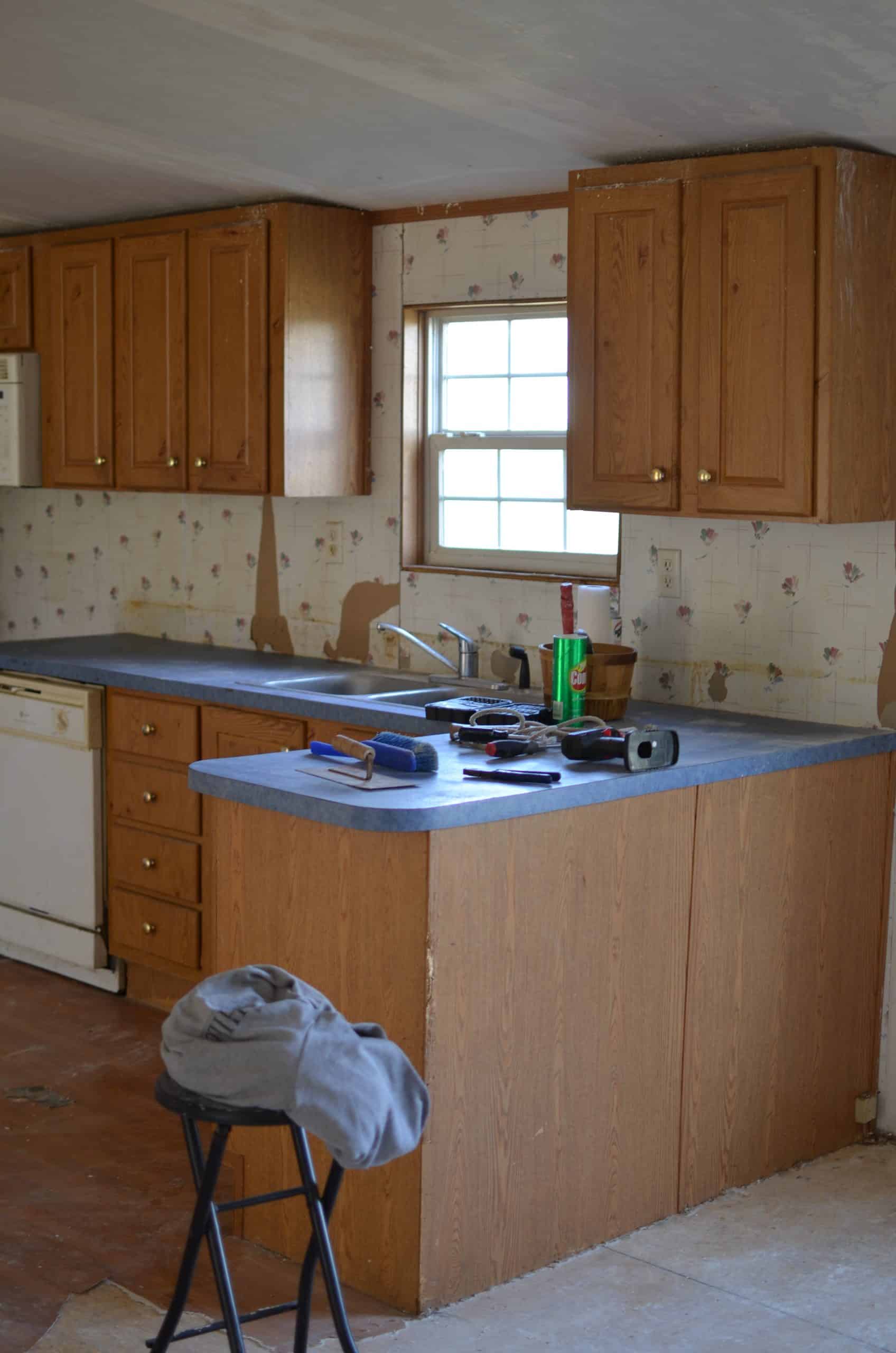 building open shelving below existing cabinets  Kitchen renovation, Home  kitchens, Diy kitchen renovation