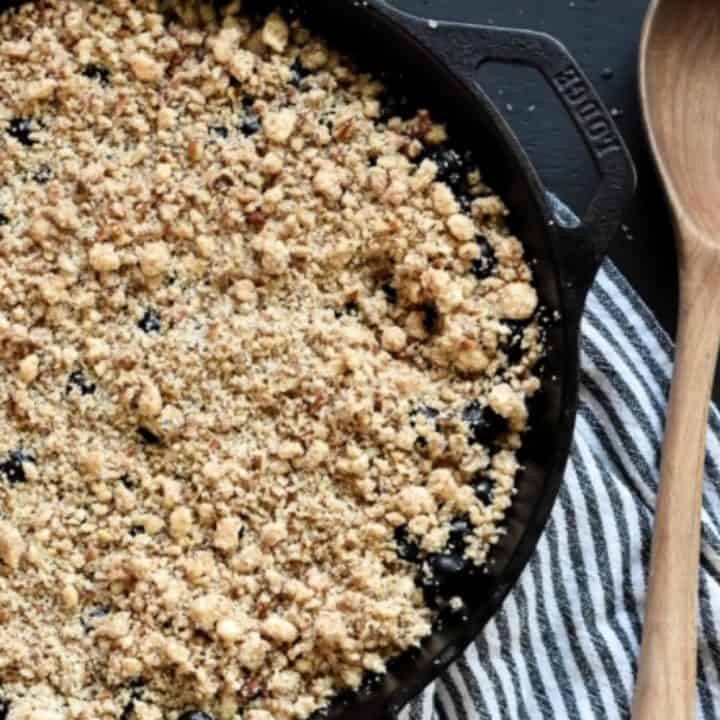 Cast Iron Keto Blueberry Crisp