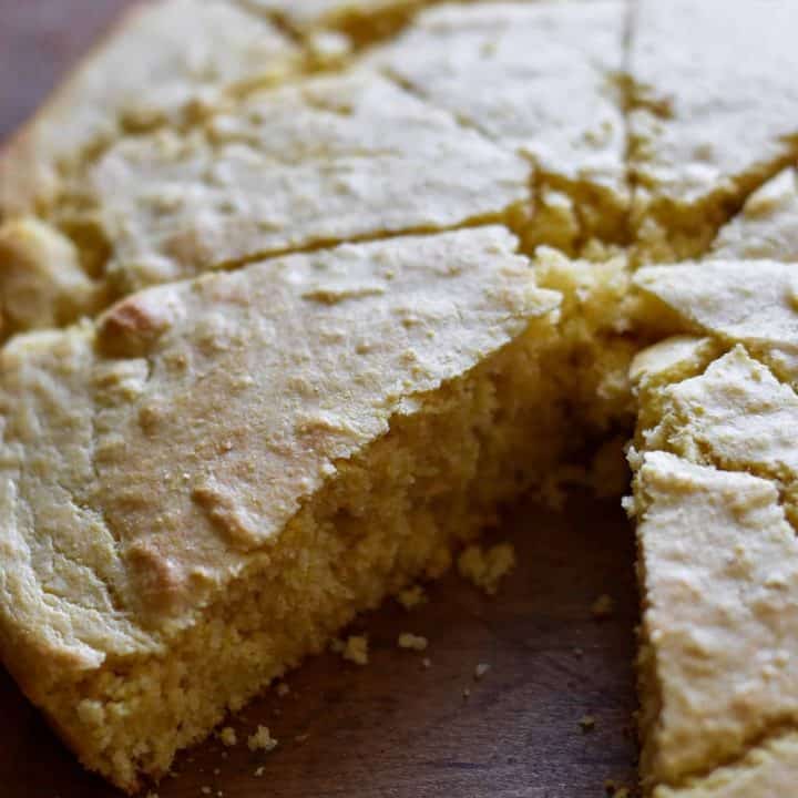 cornbread in cast iron skillet