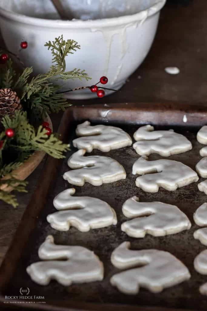 cut out sugar cookie with royal icing