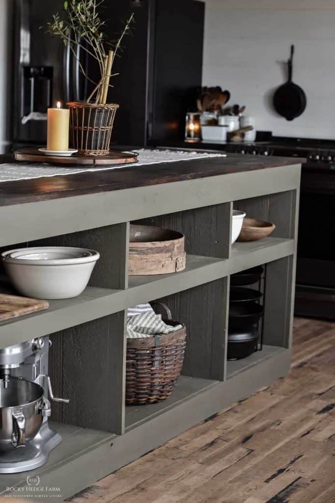 large kitchen island with storage