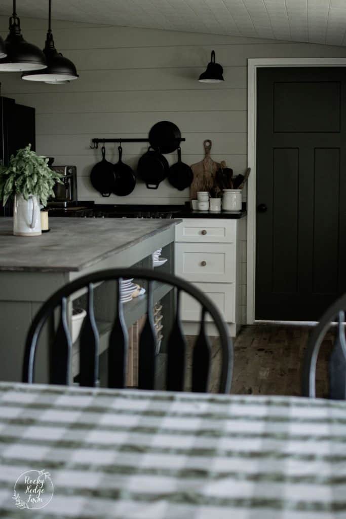 A large kitchen island with lots of storage