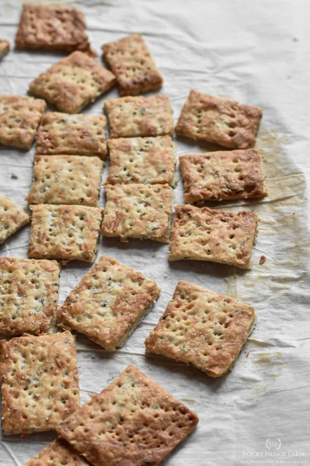 Sourdough Herb Crackers from Discard - Rocky Hedge Farm