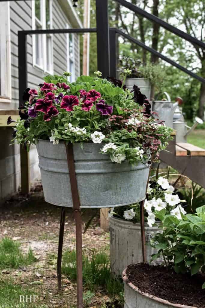 Galvanized Wash Tub Planter Ideas