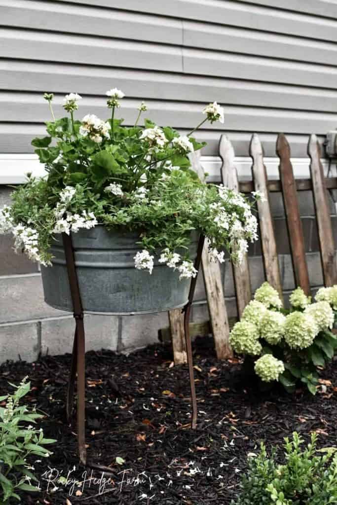 galvanized washtub planters for flowers