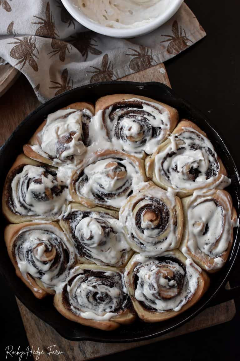 Overnight Sourdough Cinnamon Rolls with Starter