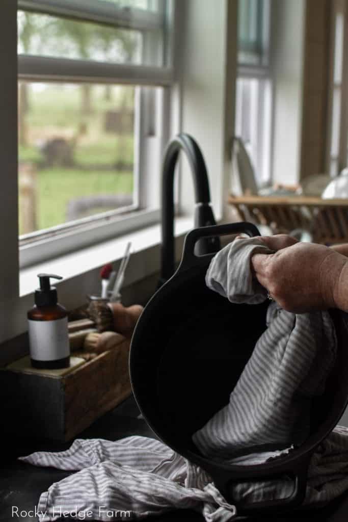 Washing a Cast Iron Skillet