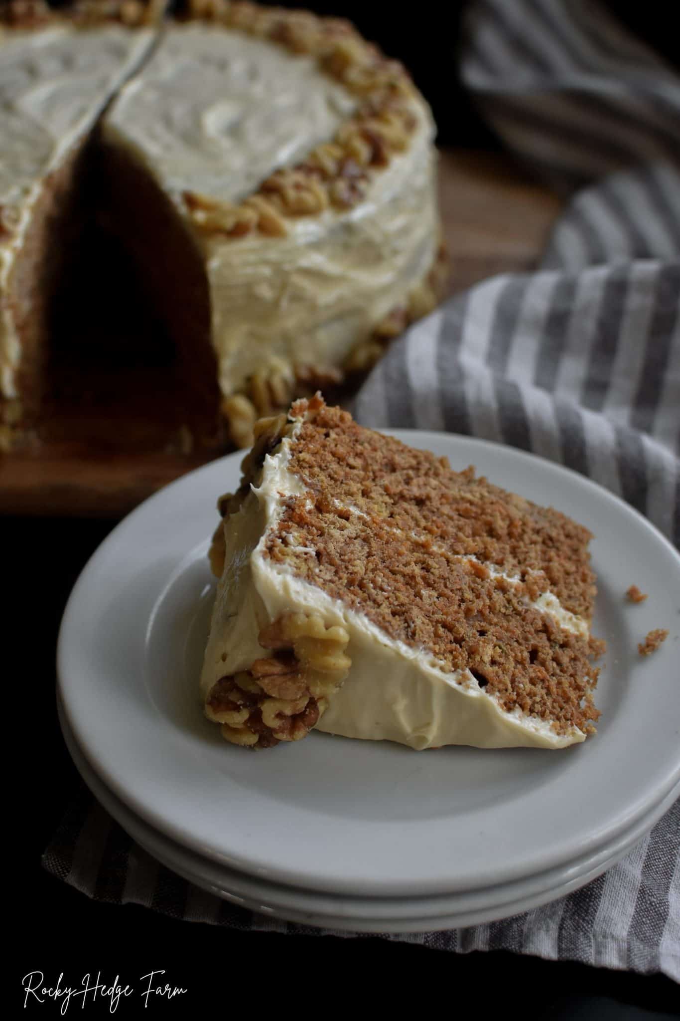 Homemade Carrot Cake with Cream Cheese Frosting - Rocky Hedge Farm