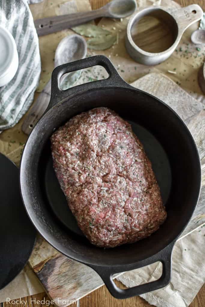 Cast Iron Dutch Oven Meatloaf