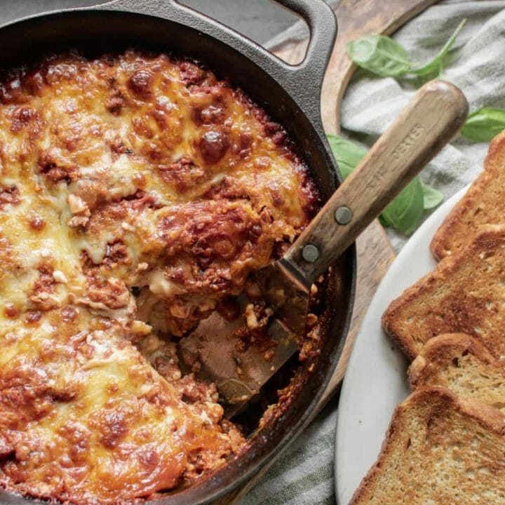 From Scratch Lasagna baked in a Dutch Oven