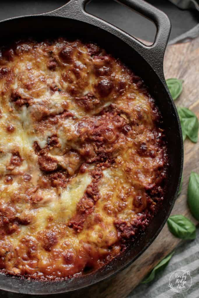 Cast Iron Skillet Lasagna From Scratch - Served From Scratch