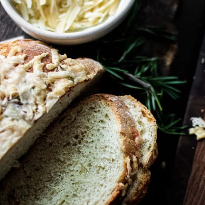 Sliced Loaf of Rosemary Parmesan Bread