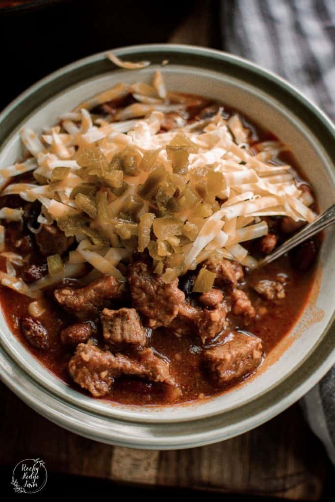 Chili with Stew Meat and Beans