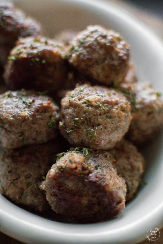 Freshly cooked Italian meatballs just like mama would have made.