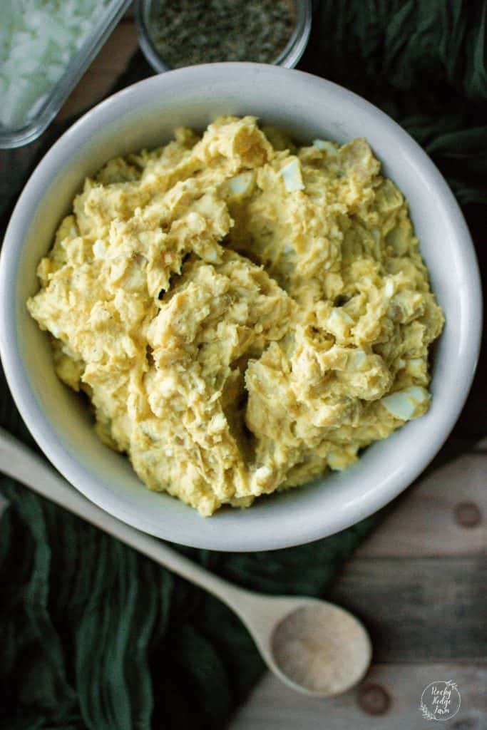 Bowl of freshly made potato salad