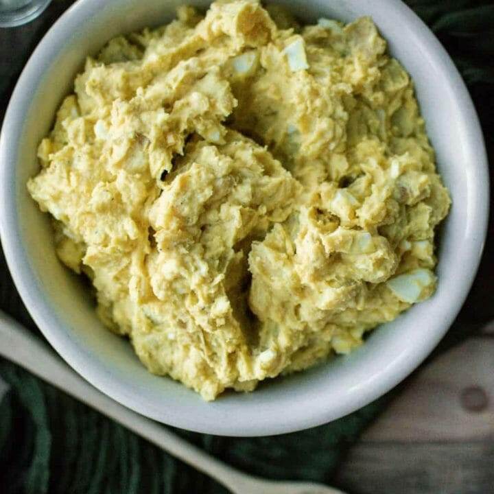 Bowl of freshly made potato salad