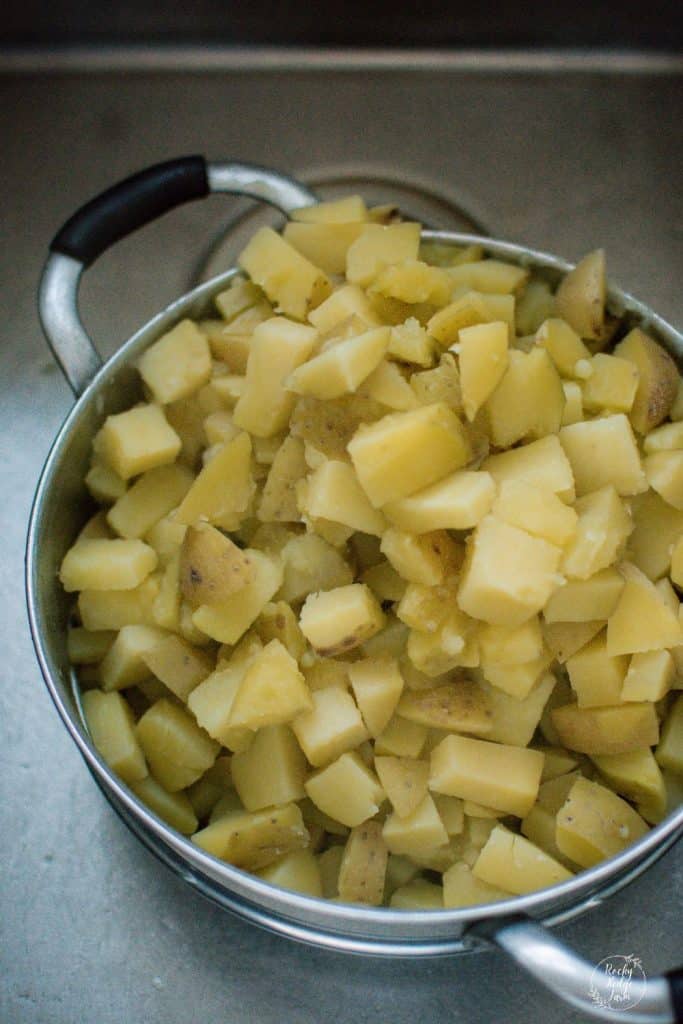 Draining Potatoes for potato salad