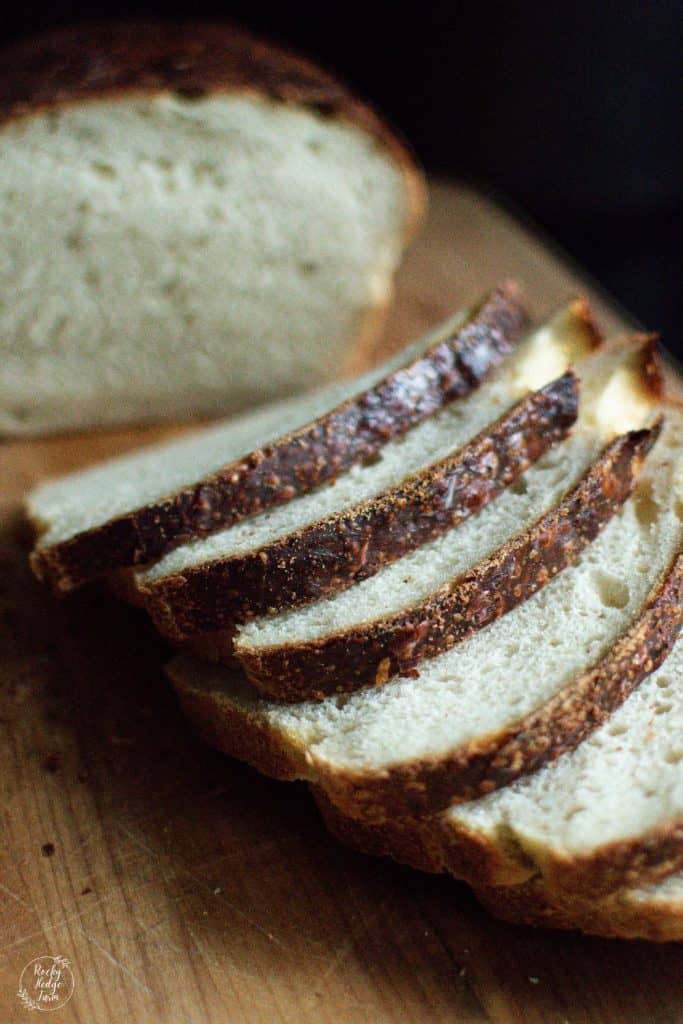 Slices of sourdough sandwich bread