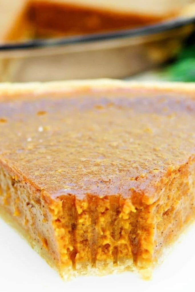 slice of brown sugar pumpkin pie