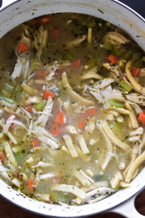Homemade Dutch Oven Chicken Noodle Soup Recipe - Rocky Hedge Farm