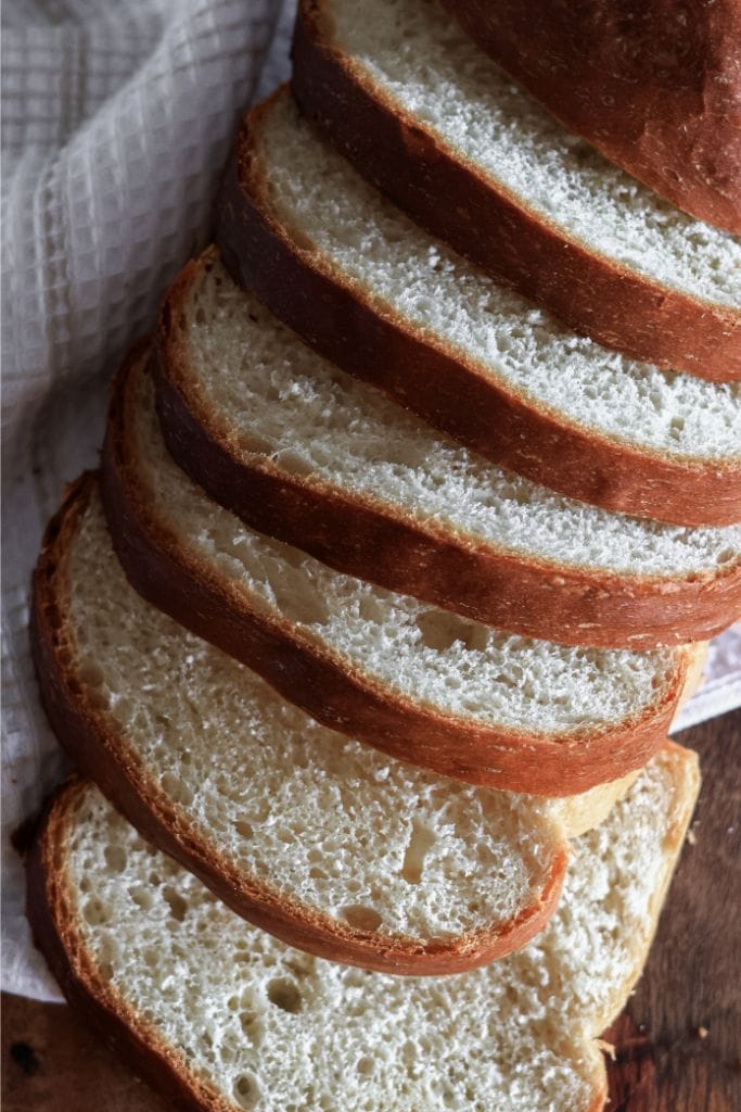 slices of homemade farmhouse white bread