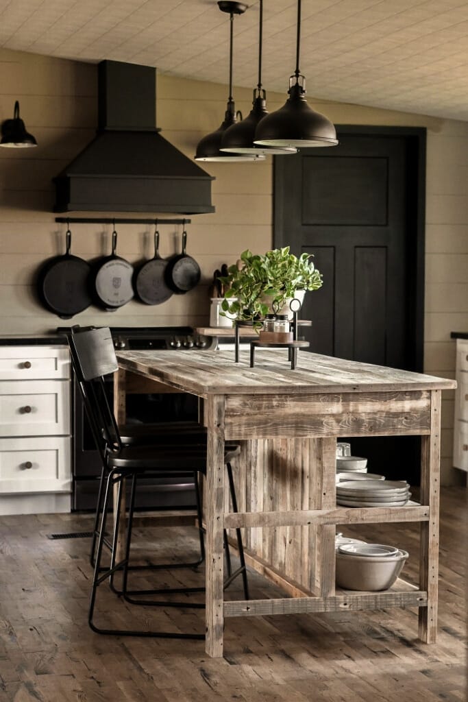 Farmhouse kitchen island with seating sale