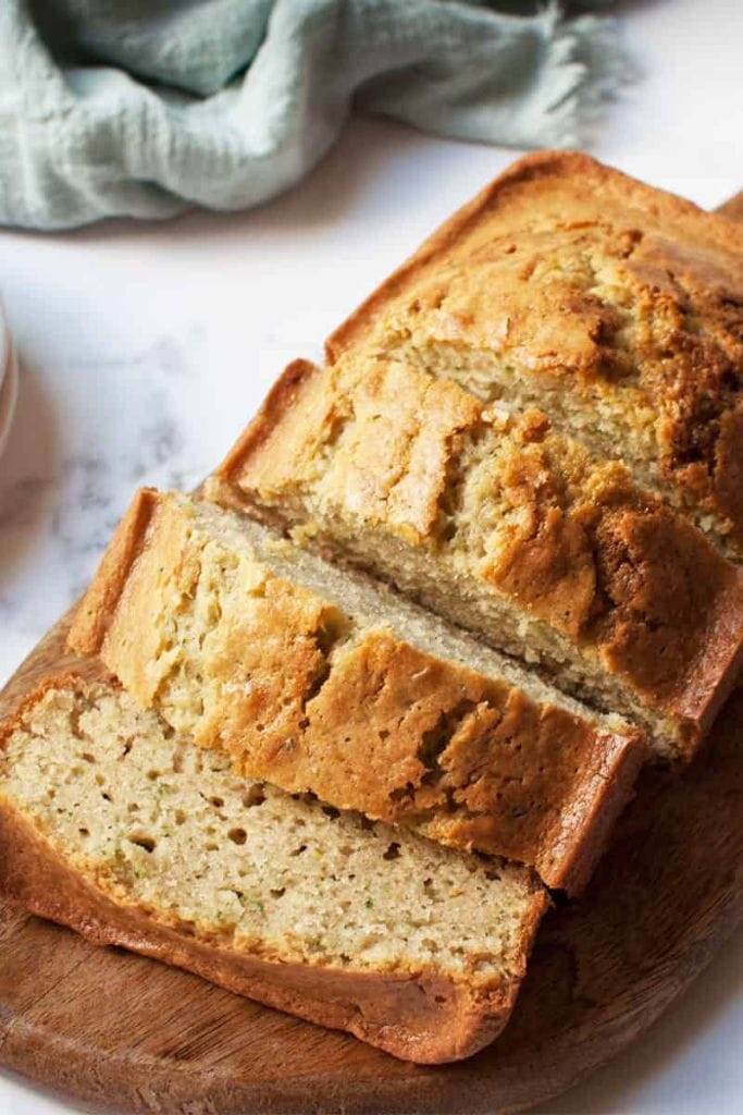 thick slices of amish zucchini bread