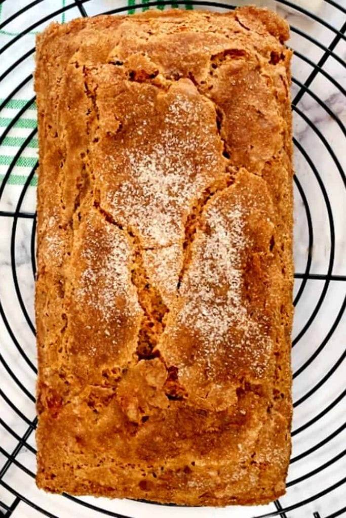 a loaf of cinnamon zucchini bread