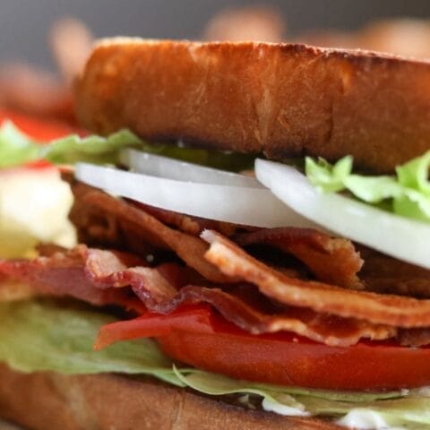 Homemade BLT sandwich on a plate