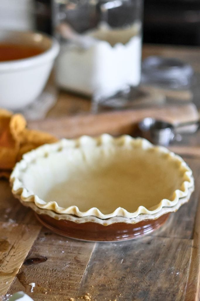 Pie dough in a pie plate