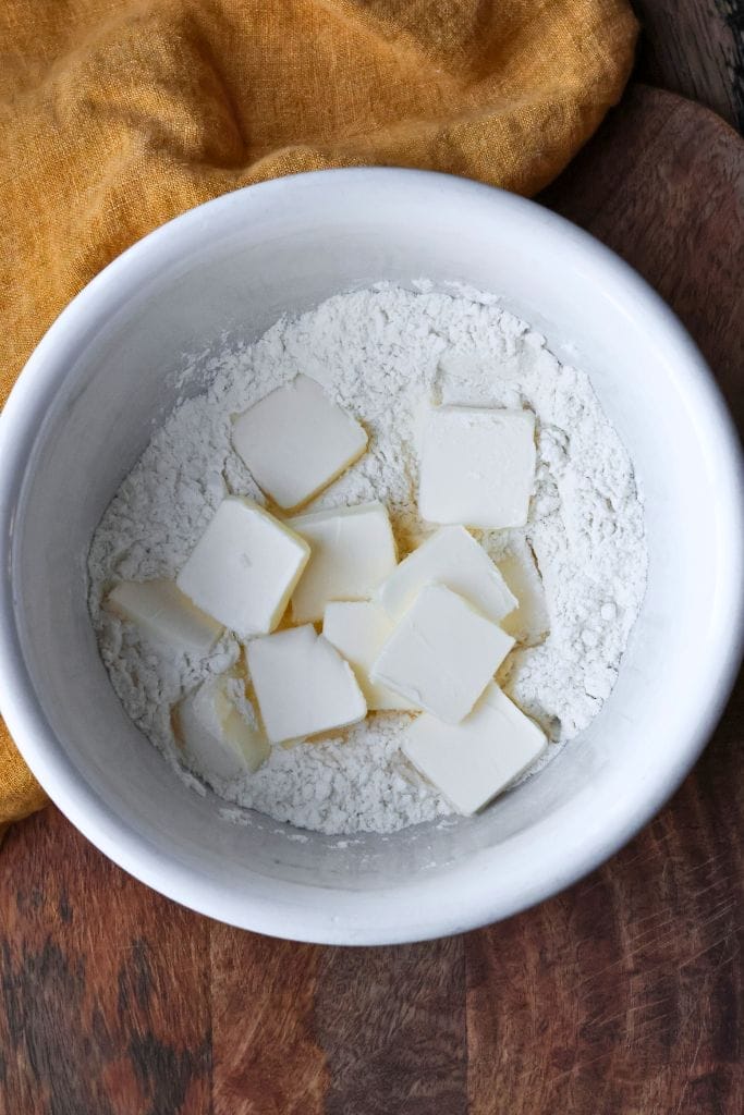 cut the cold butter into the flour